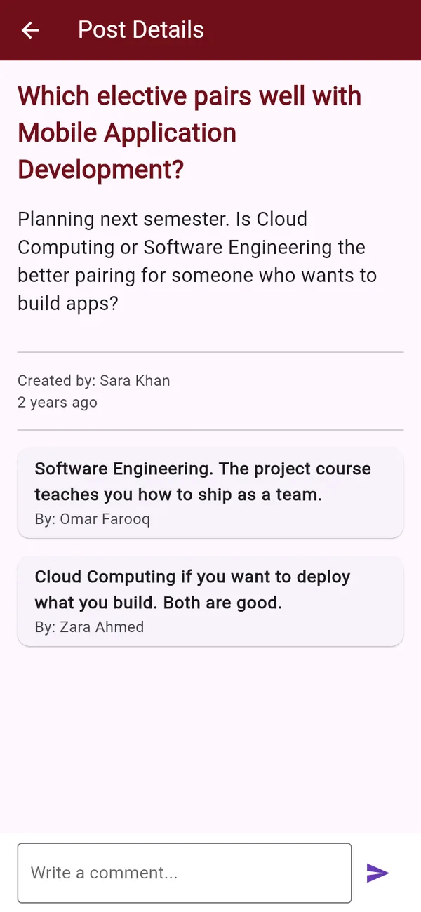 A post with two replies
