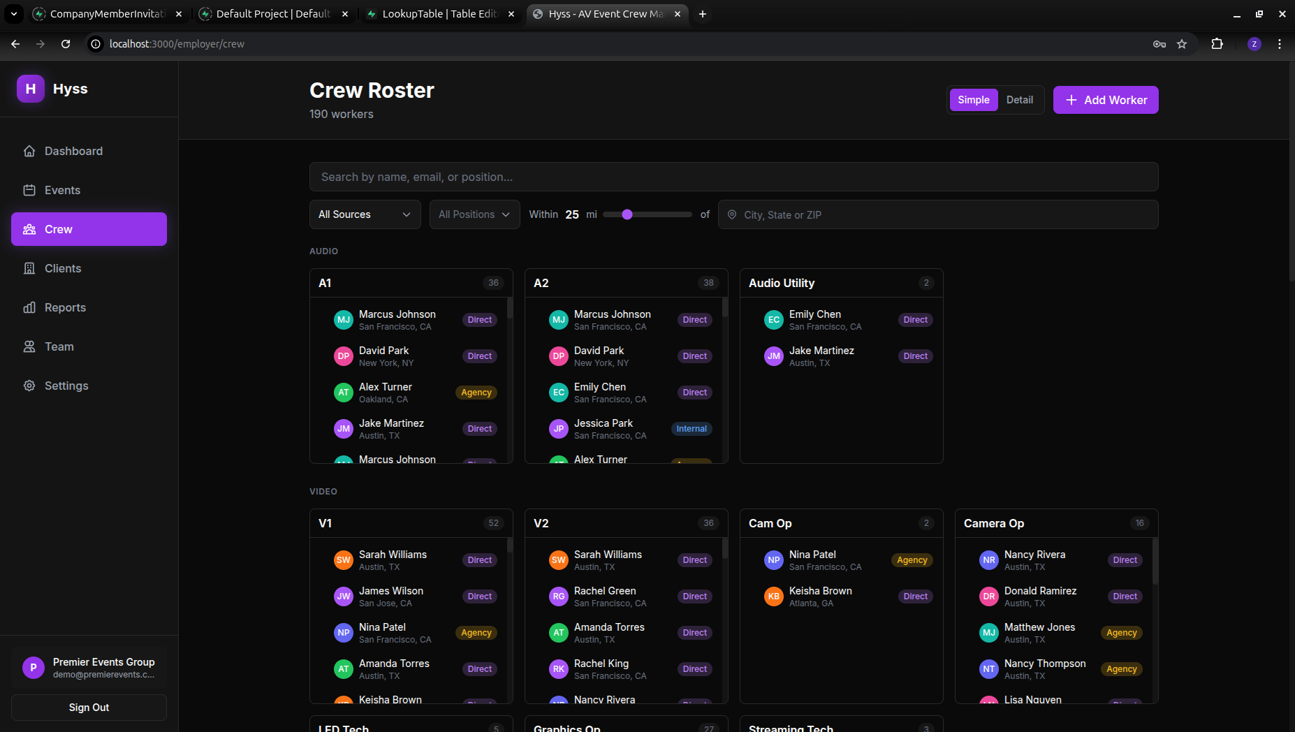 Hyss crew roster