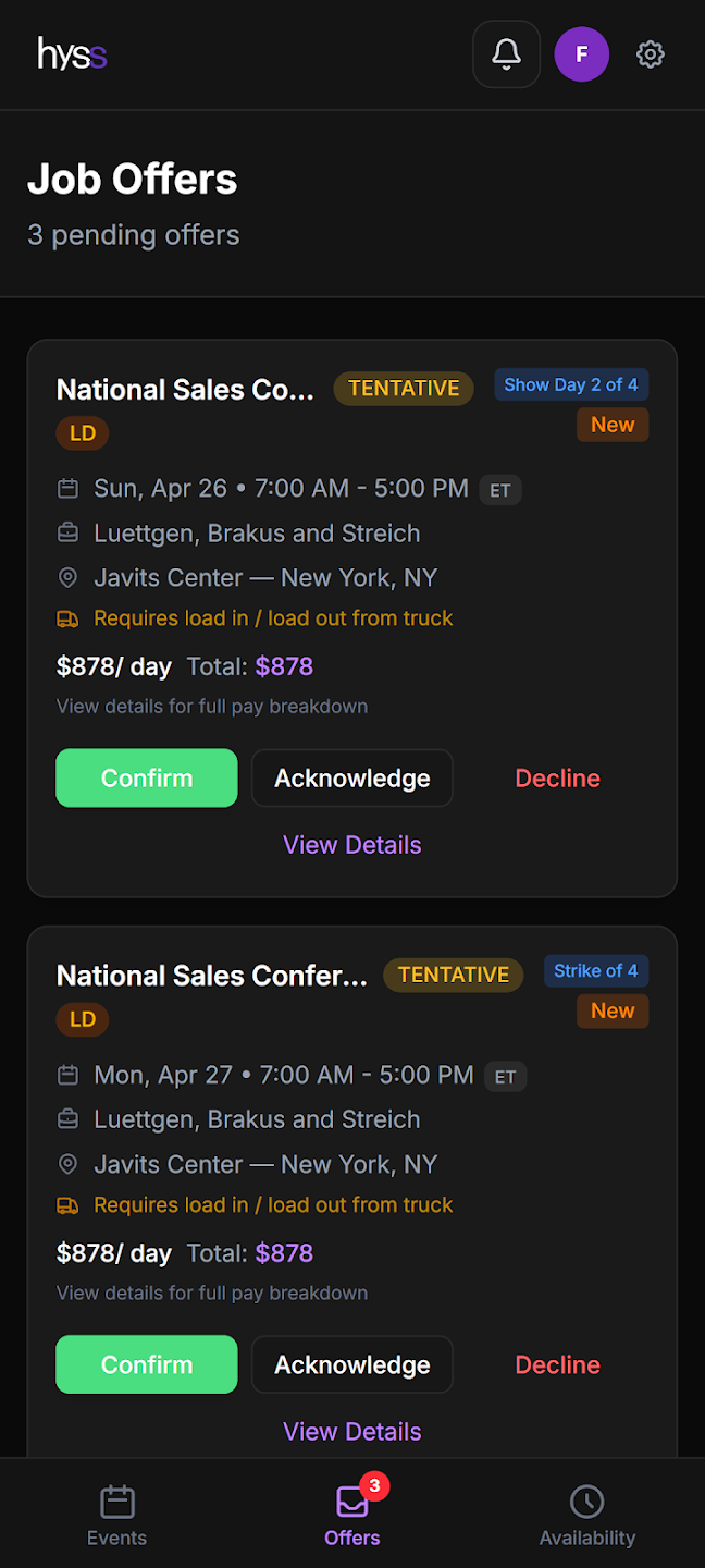 Hyss freelancer job offers